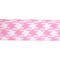 LaRibbons 2 1/2" Wired Ribbon, Pink/White Herringbone, 10 Yard Roll